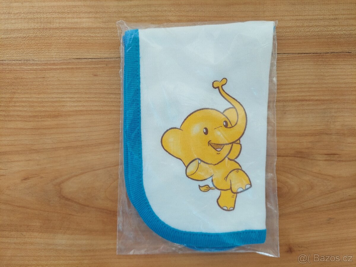 Nový krásný bryndák, modrý bryndáček se slonem, unisex hezký