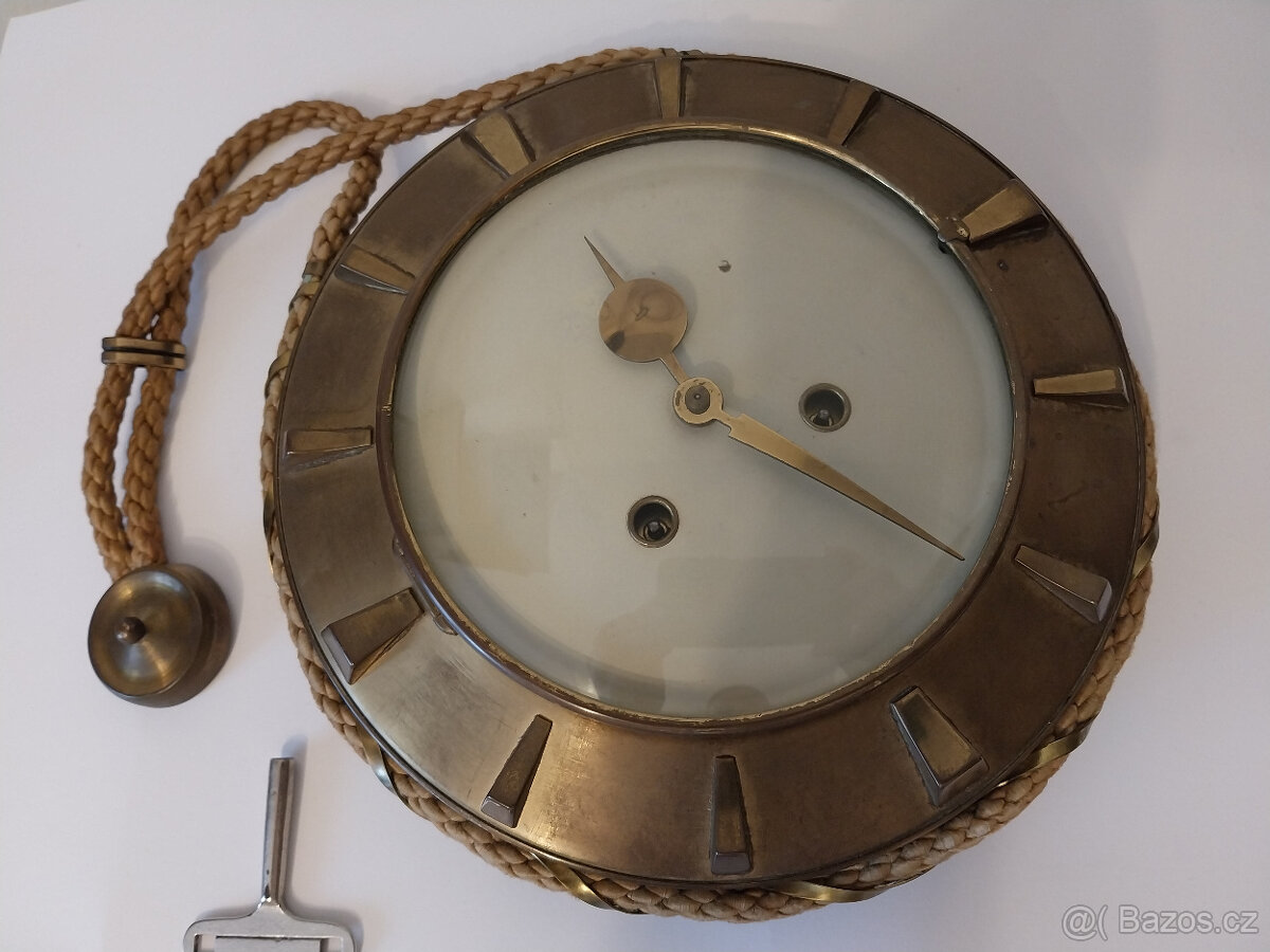 Mosazné nástěnné hodiny Diehl, 60tá léta