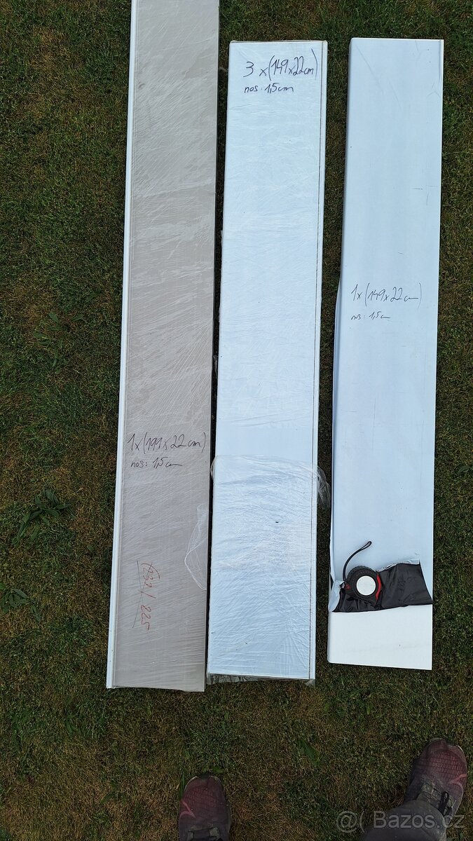 Vnitřní parapety , plast , bílé