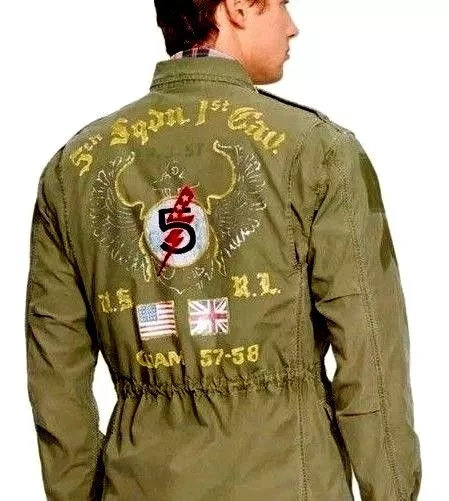 POLO RALPH LAUREN OLIVE MILITARY COMBAT FIELD JACKET GUAM 5T