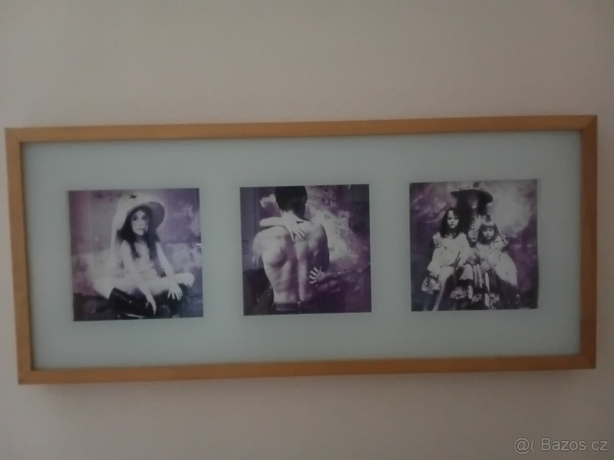 tři fotografie Jan Saudek obraz světlý rám sklo