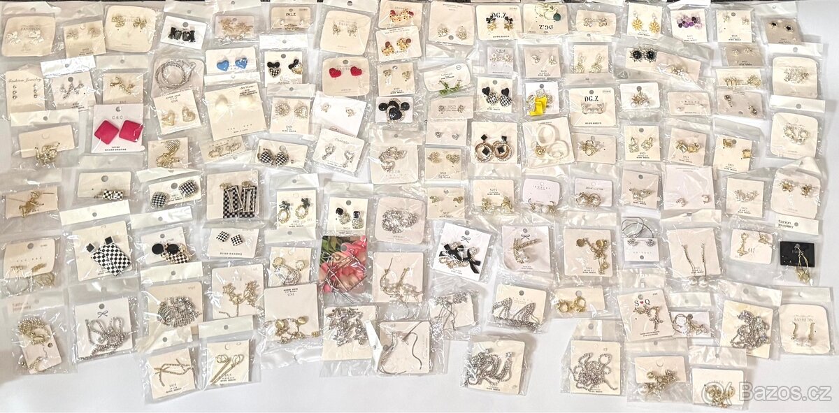 Velký set náušnic – 100 párů velkoobchodně