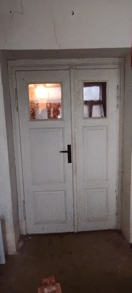 Historické dvoukřídlé dveře s prosklením