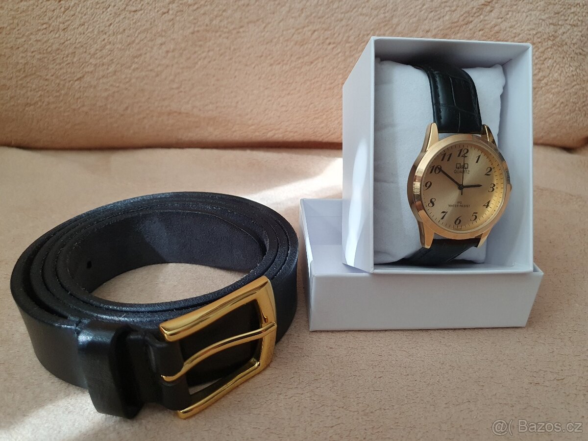 Zlatý pásek a hodinky nové pánské