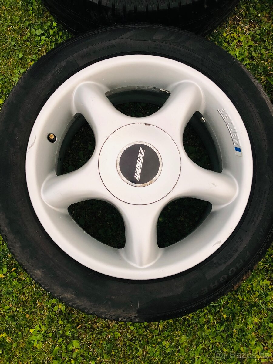 15" Alu 4x108 Zender 7Jx15H2 + letní pneu 195/55/15