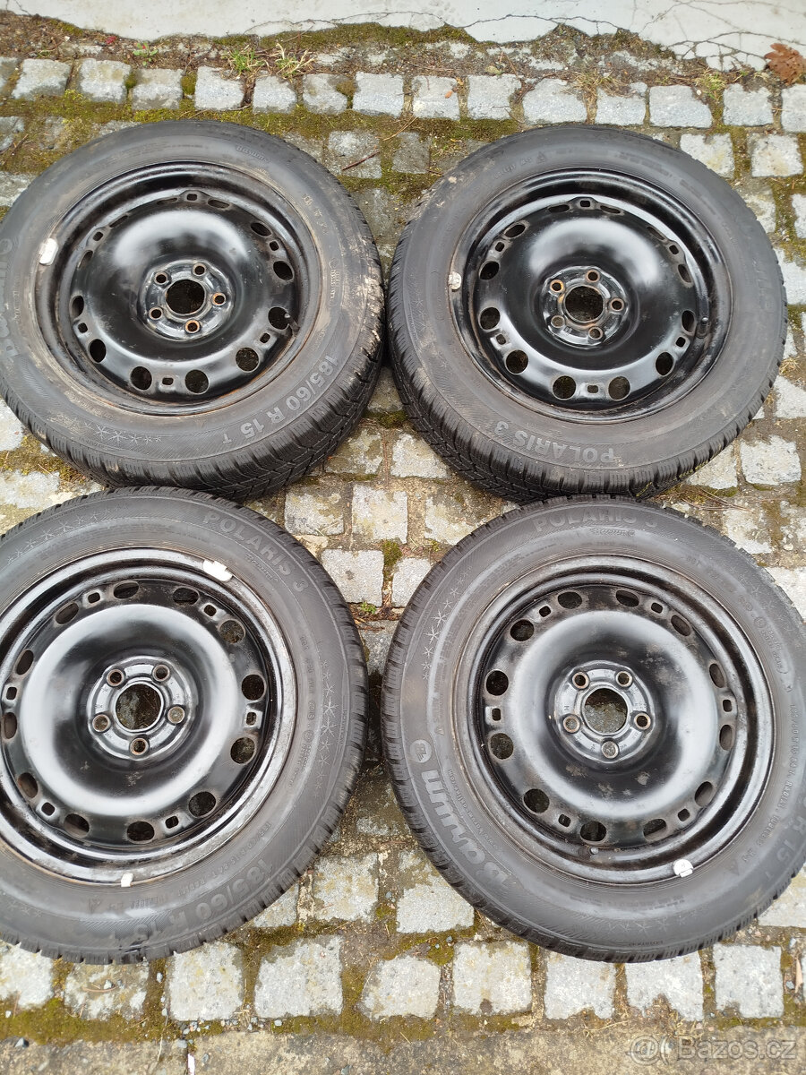 Zimní sada Škoda Rapid Fabia , Disky 5x100 a pneu 185/60R15