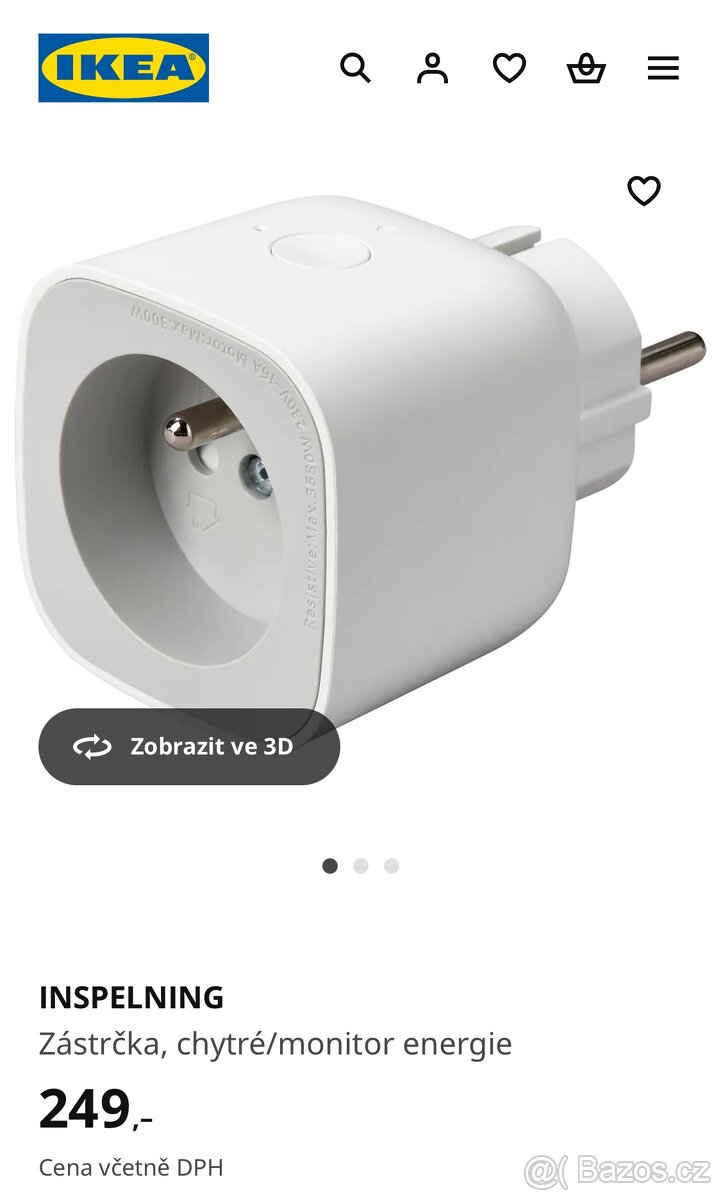 IKEA 4ks smart zásuvka s měřením spotřeby