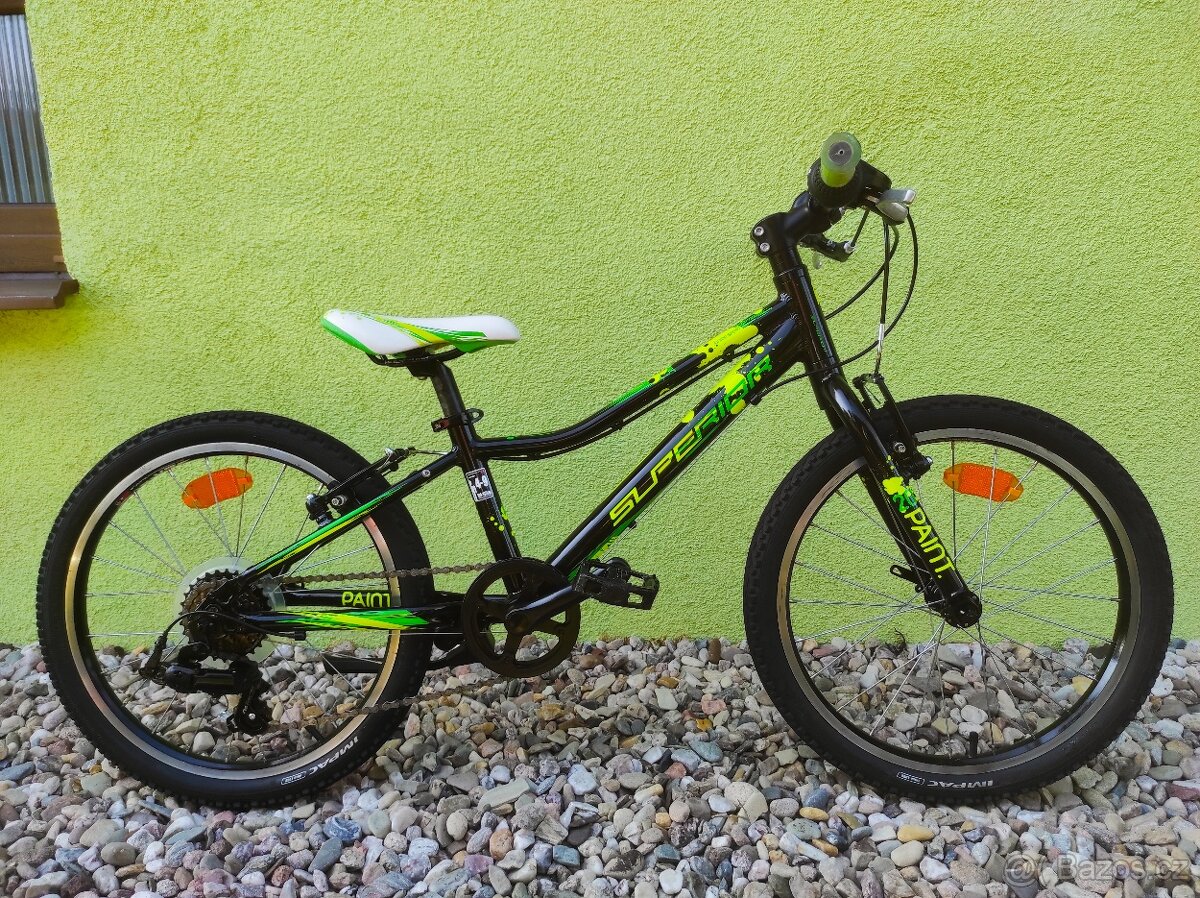 Značkové dětské kolo Superior 20" (černá/žlutá/zelená)
