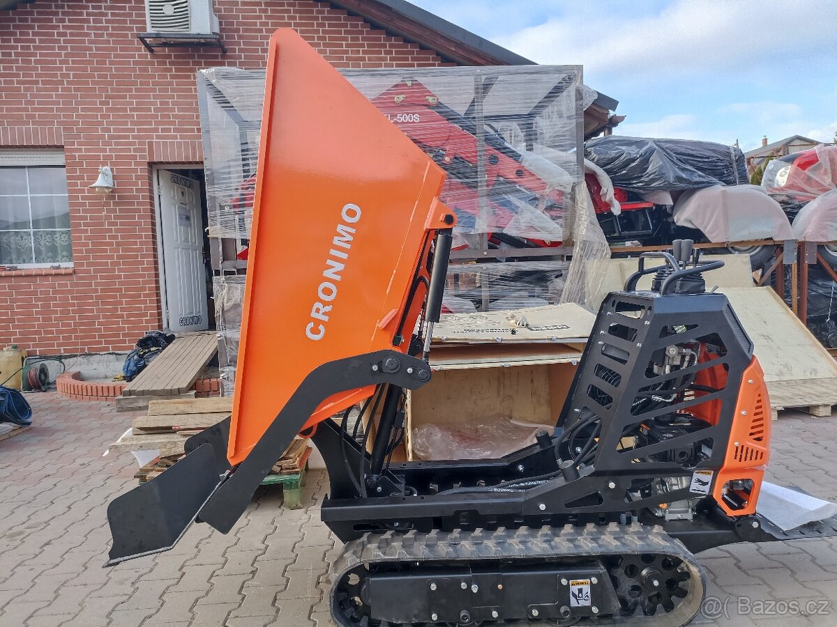 pásový dumper 600 kg nosnost, samonakládací dumper