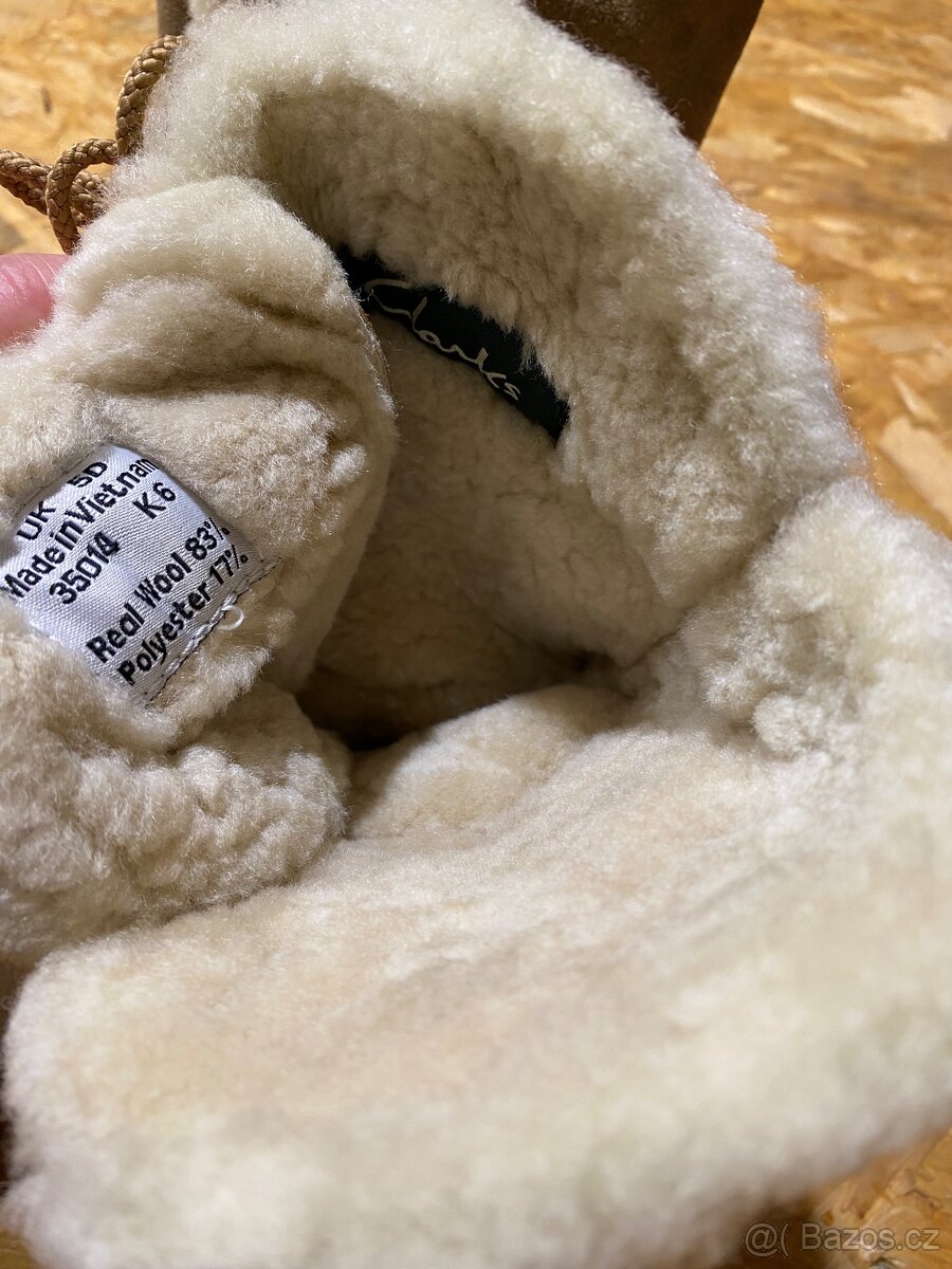 Clarks-dámské boty zimní semišové, vlna