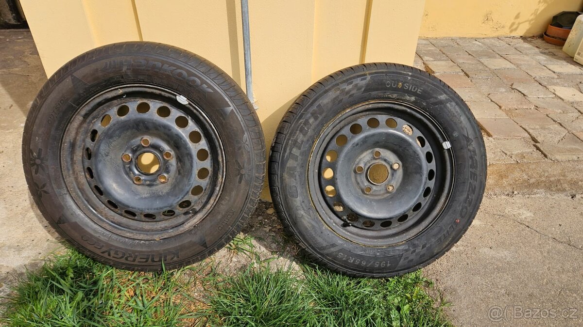 195/65 R15 6 kusů pneu vč. disků 5x112 jen za 2500,-Kč