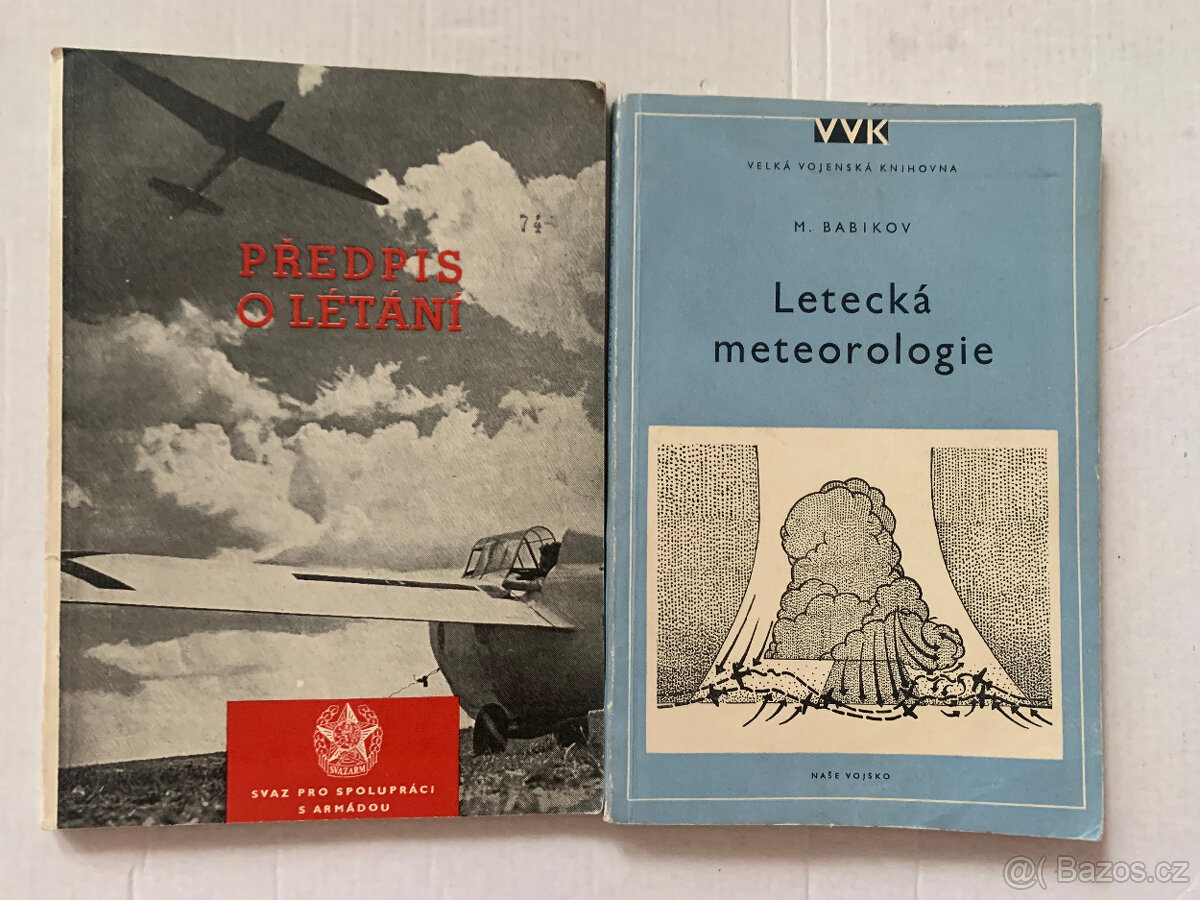 2 knihy letectví rok 1953 Letecká meteorologie a Předpis