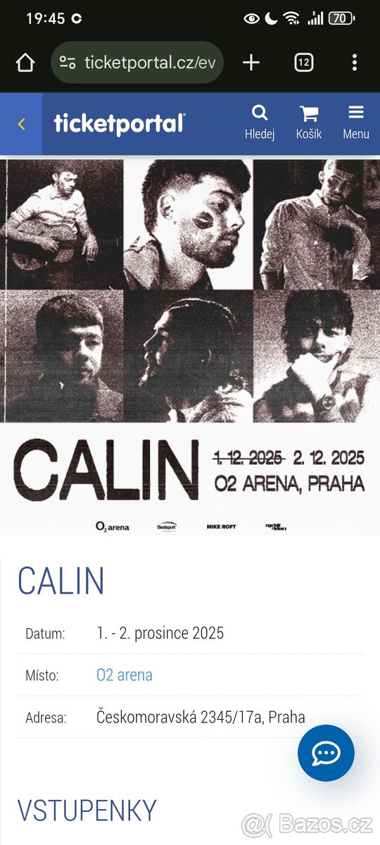 Calin O2 arena