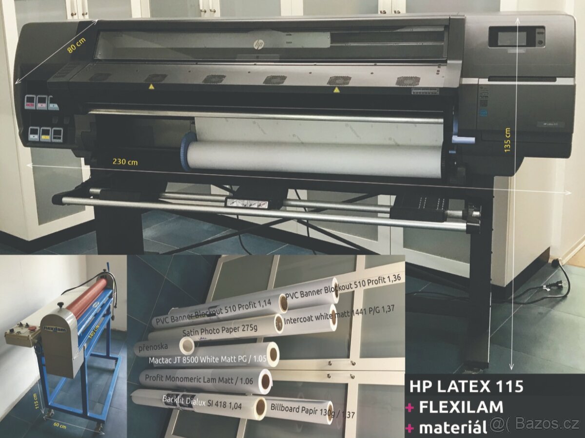 HP Latex 115 - Flexilam 1100 + materiál