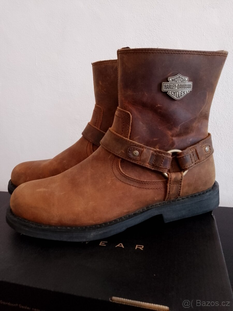 Harley Davidson, pánské kovbojské/motorkářské boty, vel. 45