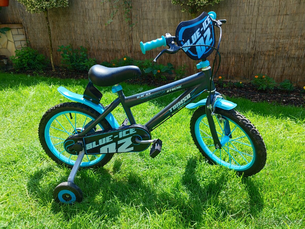 Dětské kolo Toimsa Bikes 16" + kolečka + držák – jako nové