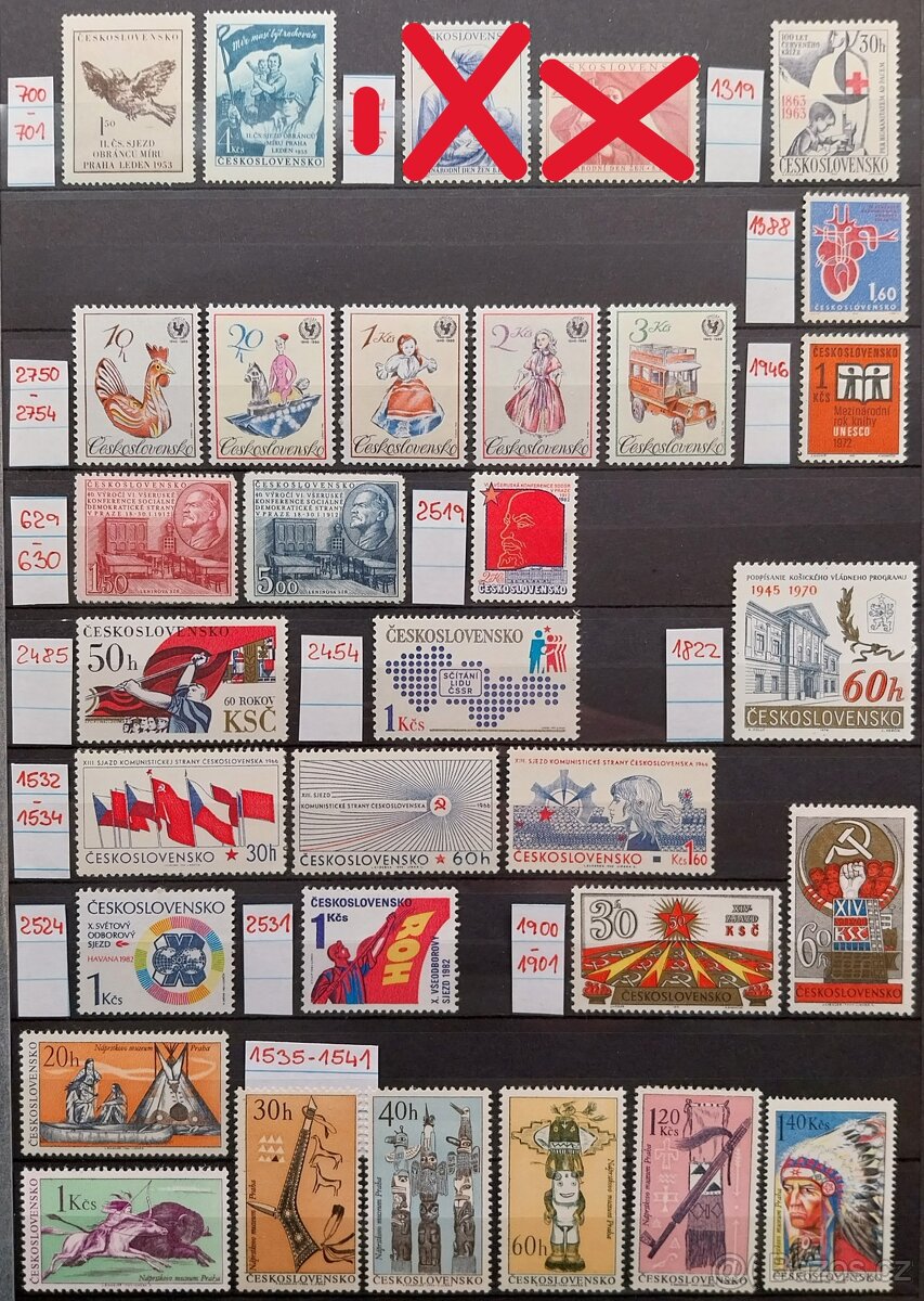 Známky ČESKOSLOVENSKO – 1