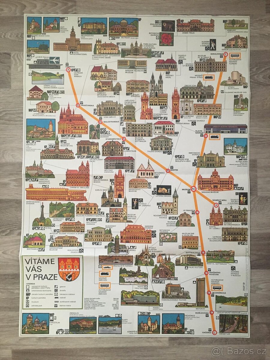 Praha - stará mapa Prahy