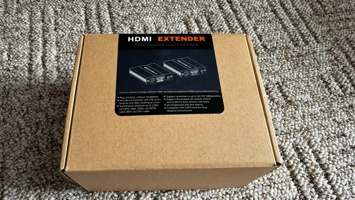 HDMI Extender po jednom síťovém kabelu přenést HDMI FULL HD