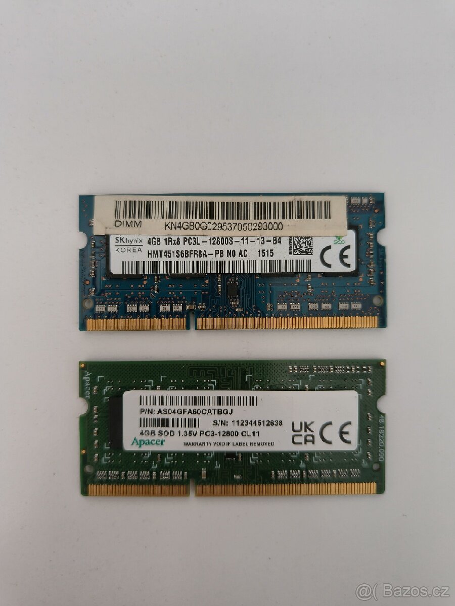 2x 4GB RAM PC3-12800 1600MHz