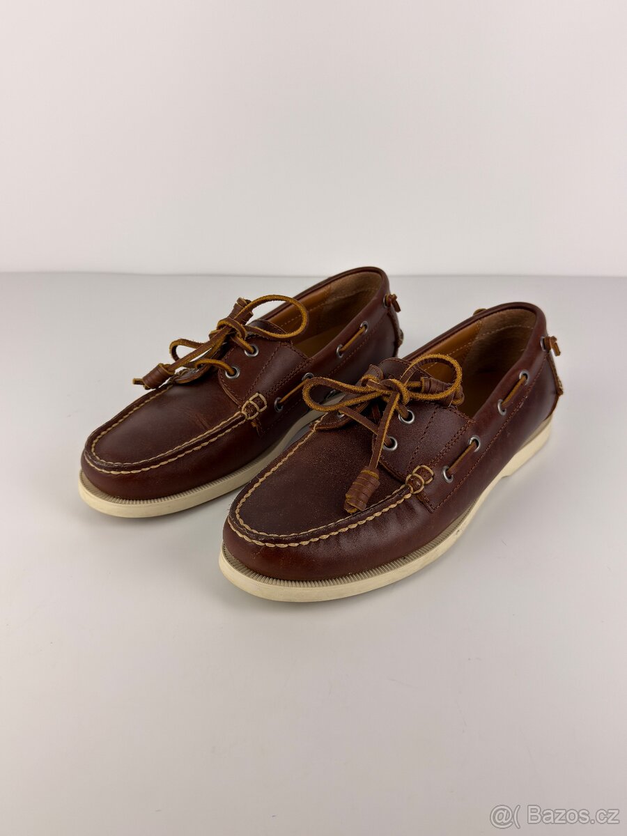 Ralph Lauren Merton kožené boat shoes mokasíny hnědé 41