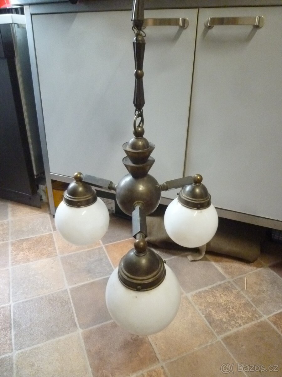 1920 starý mosazný lustr