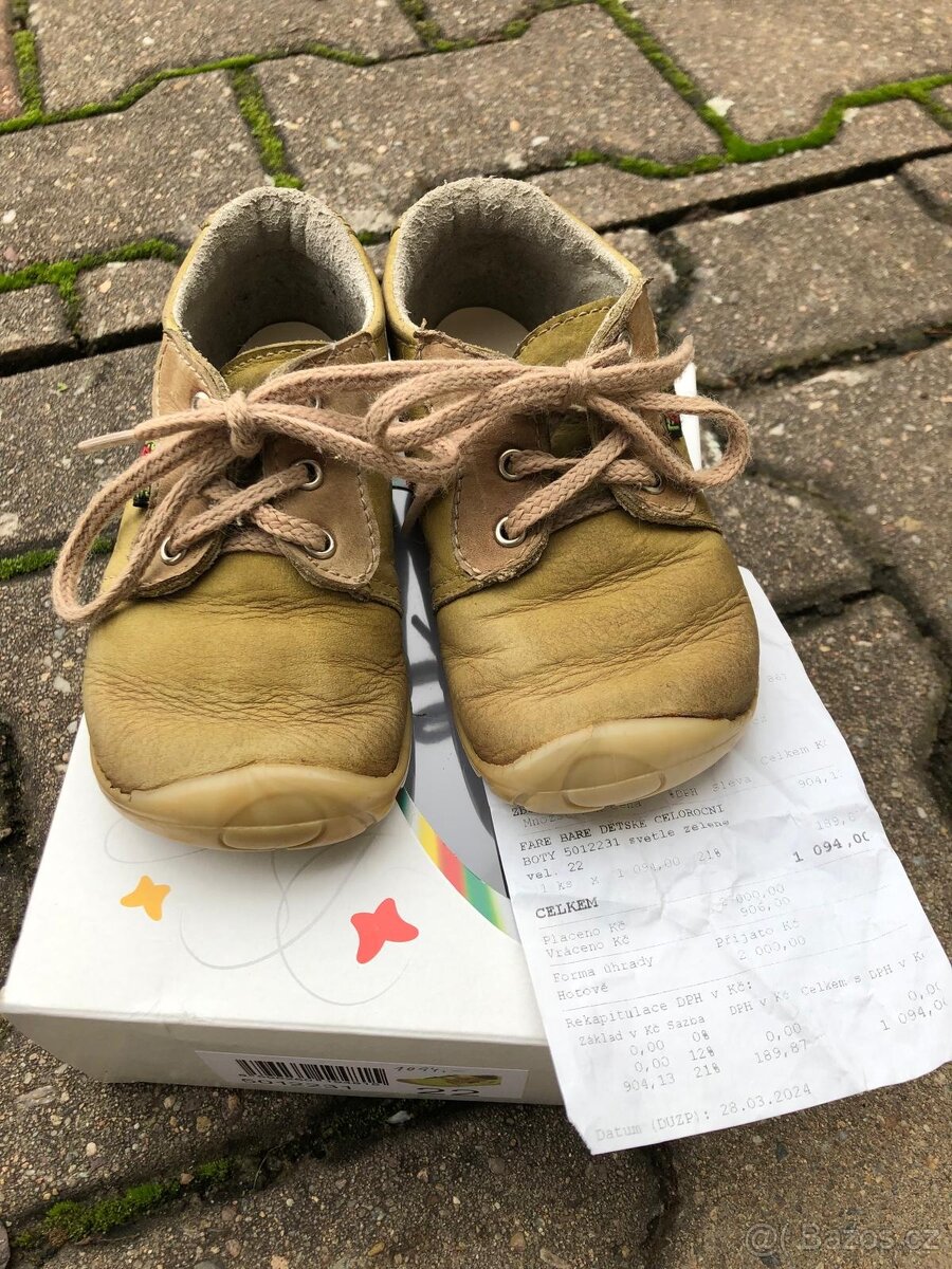 Celoroční dětské barefoot boty zn. Fare řady Bare, vel. 22