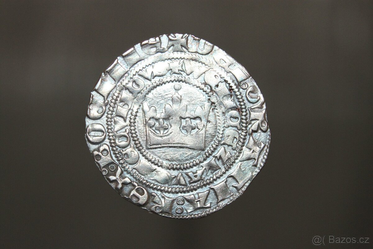 Pražský groš Václav II., sm 2