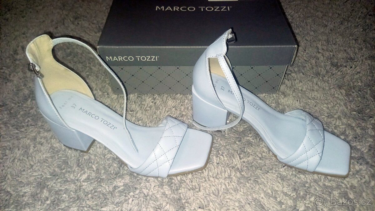 Nádherné světle modré sandály, střevíčky 37, Marco Tozzi