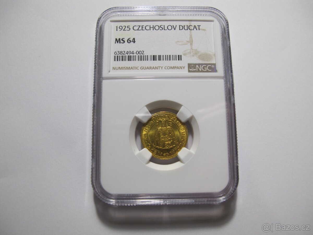 SVATOVÁCLAVSKÝ DUKÁT 1925 NGC MS 64