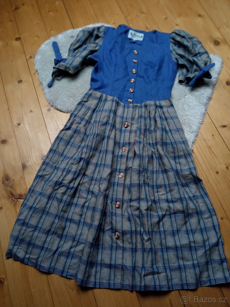 Lněné šaty dirndl Knopp vel.l