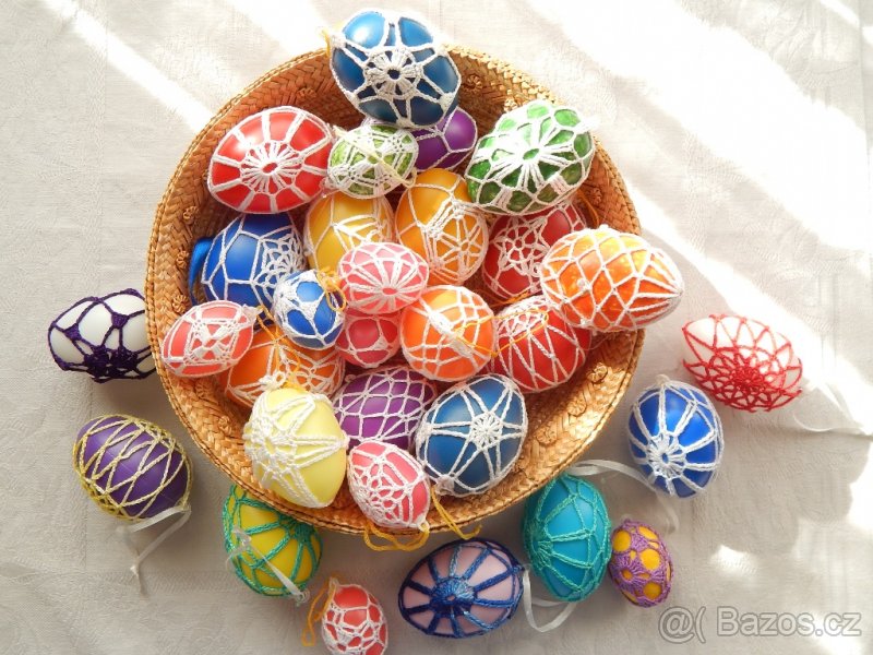Háčkovaná VELIKONOČNÍ vajíčka - sada