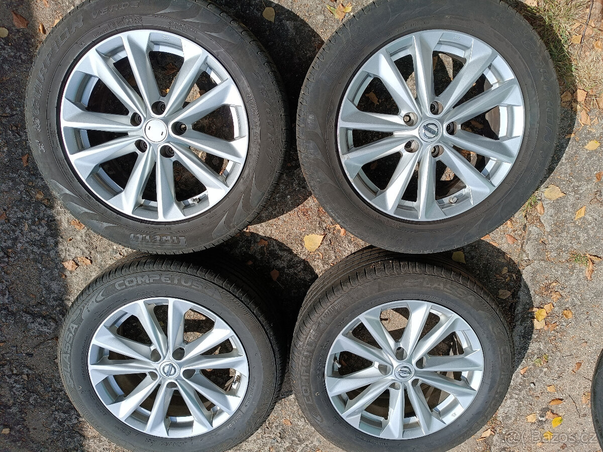 Nissan Quashqai - alu 7x17 et40 + čidla + letní 215/60/17