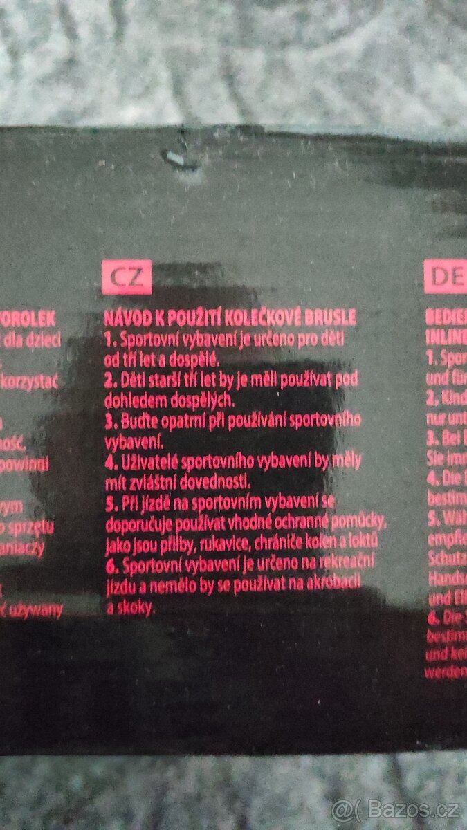 Dívčí brusle vel. 31-34 růžové, cena 100 Kč