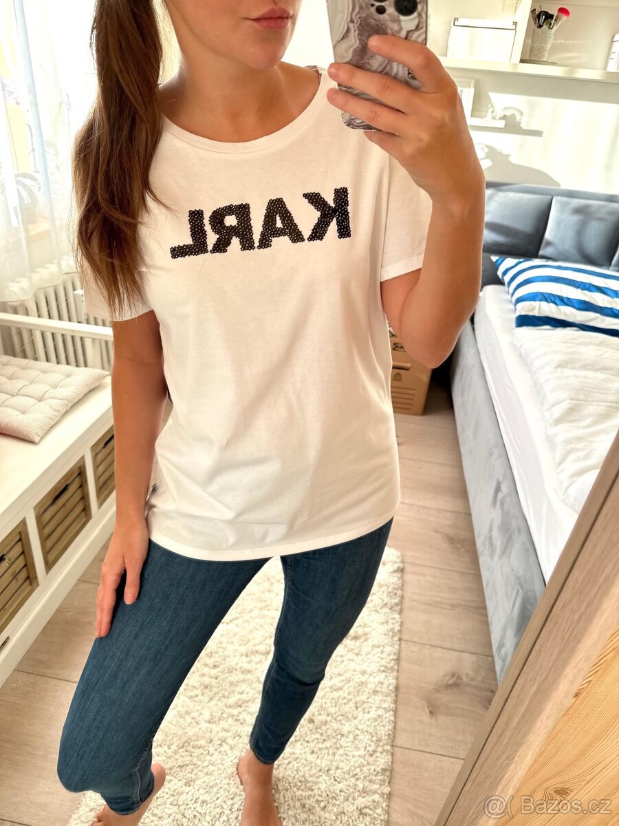 KARL LAGERFELD BÍLÉ TRIČKO 2