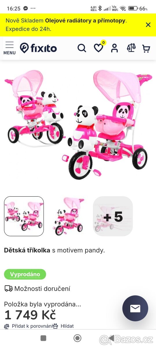 Dětská tříkolka Panda