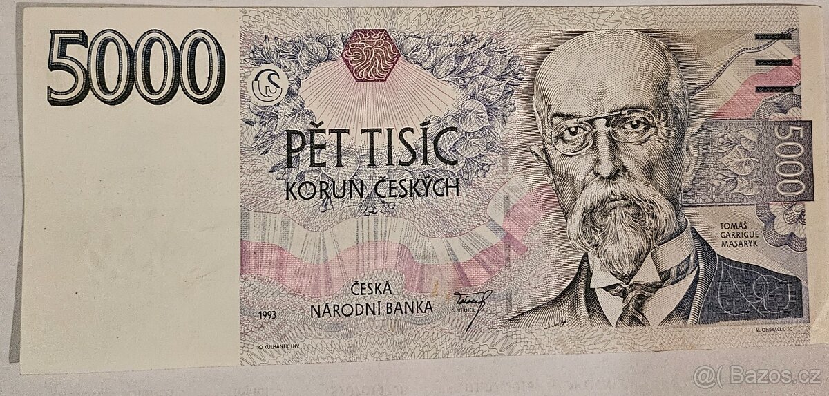 Bankovka 5000,- Kč z roku 1993