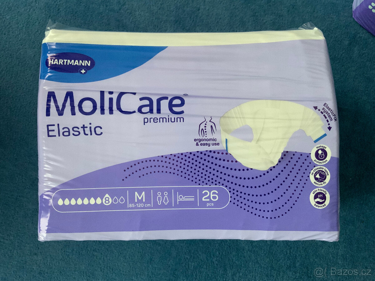 Prodám pleny MoliCare Elastic premium vel.M vysoká savost 8