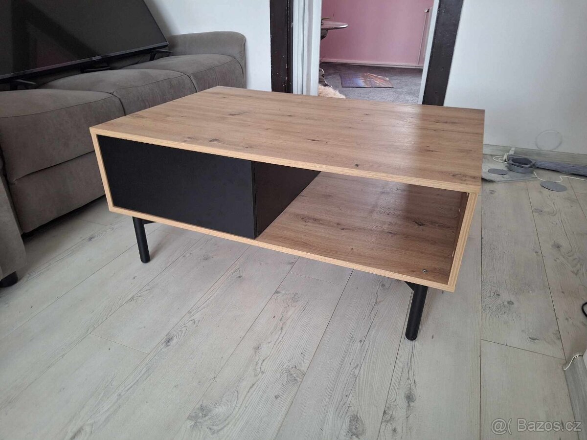 Konferenční stolek, stolek pod TV, dub,102/68 cm