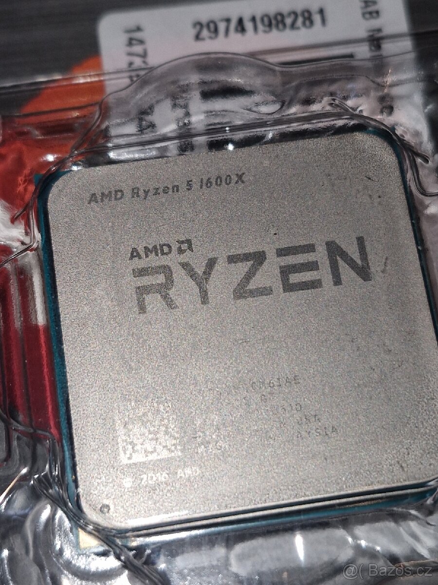 AMD Ryzen 5 1600X + základní chladič k Ryzen 3