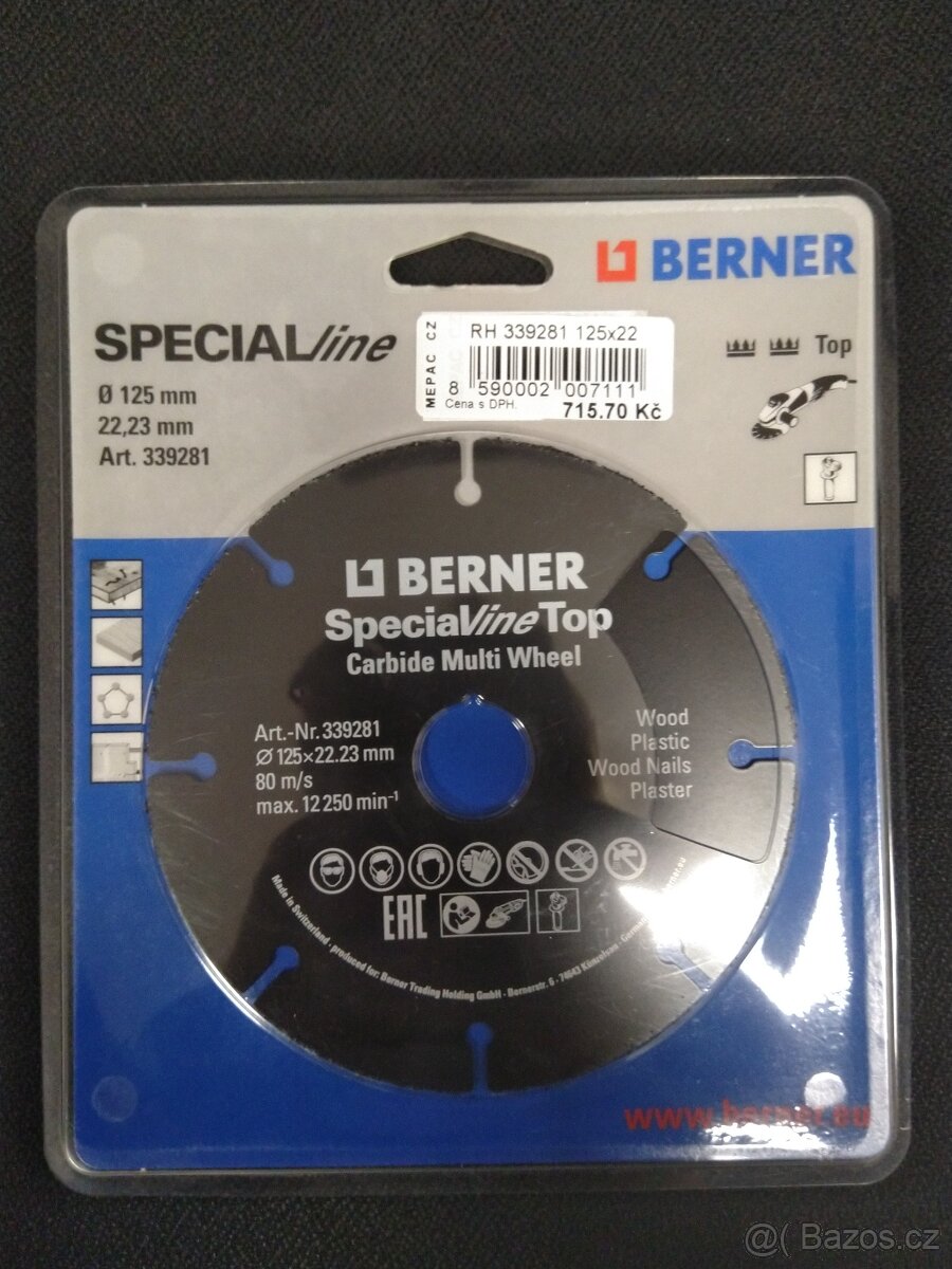NOVÝ řezný kotouč BERNER