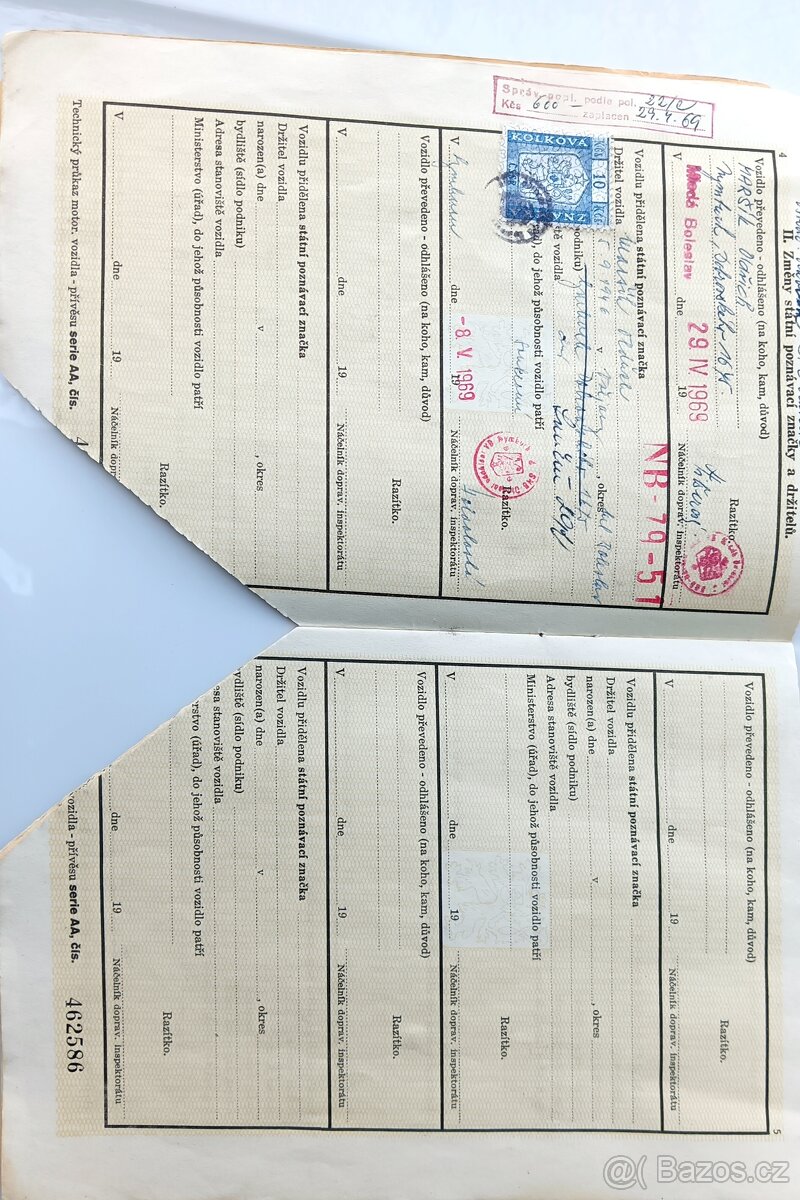 Škoda Felicia a Spartak 440 zrušené doklady