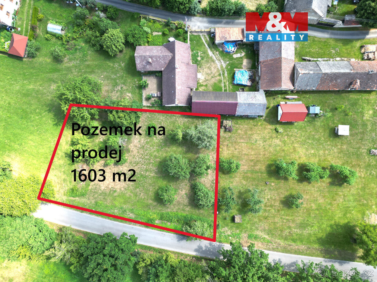 Prodej pozemku, 1603 m², Hrazany