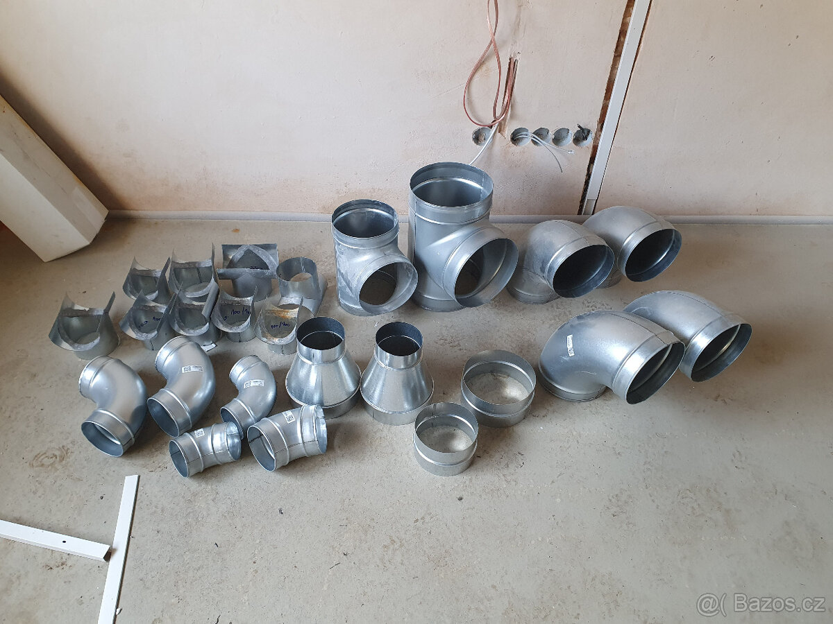 SPIRO díly k potrubí vzduchotechniky, odbočky/sedla/kolena