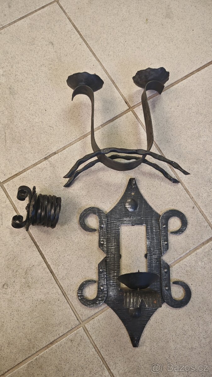 Kovaný svícen sada 3 kusy