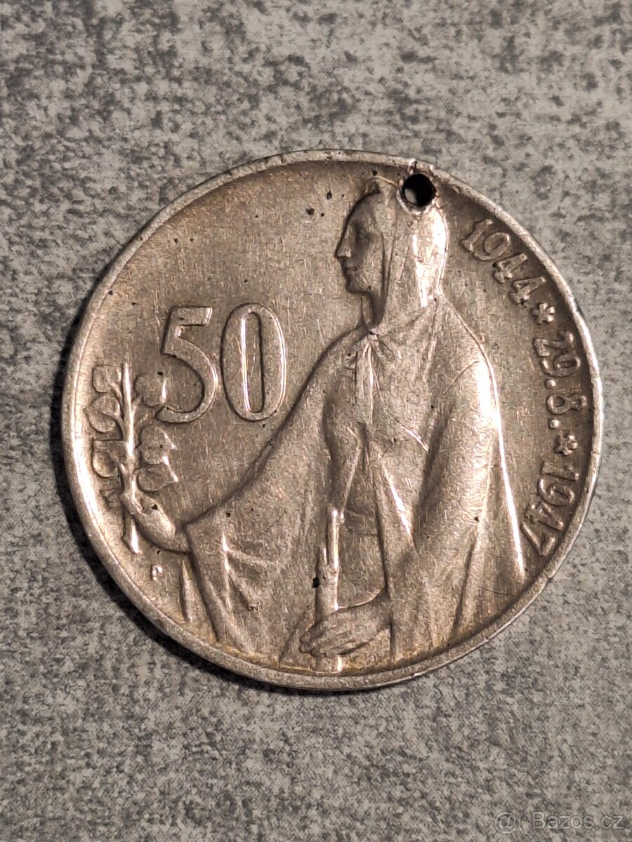 Stříbrnou 50 koruna 1947