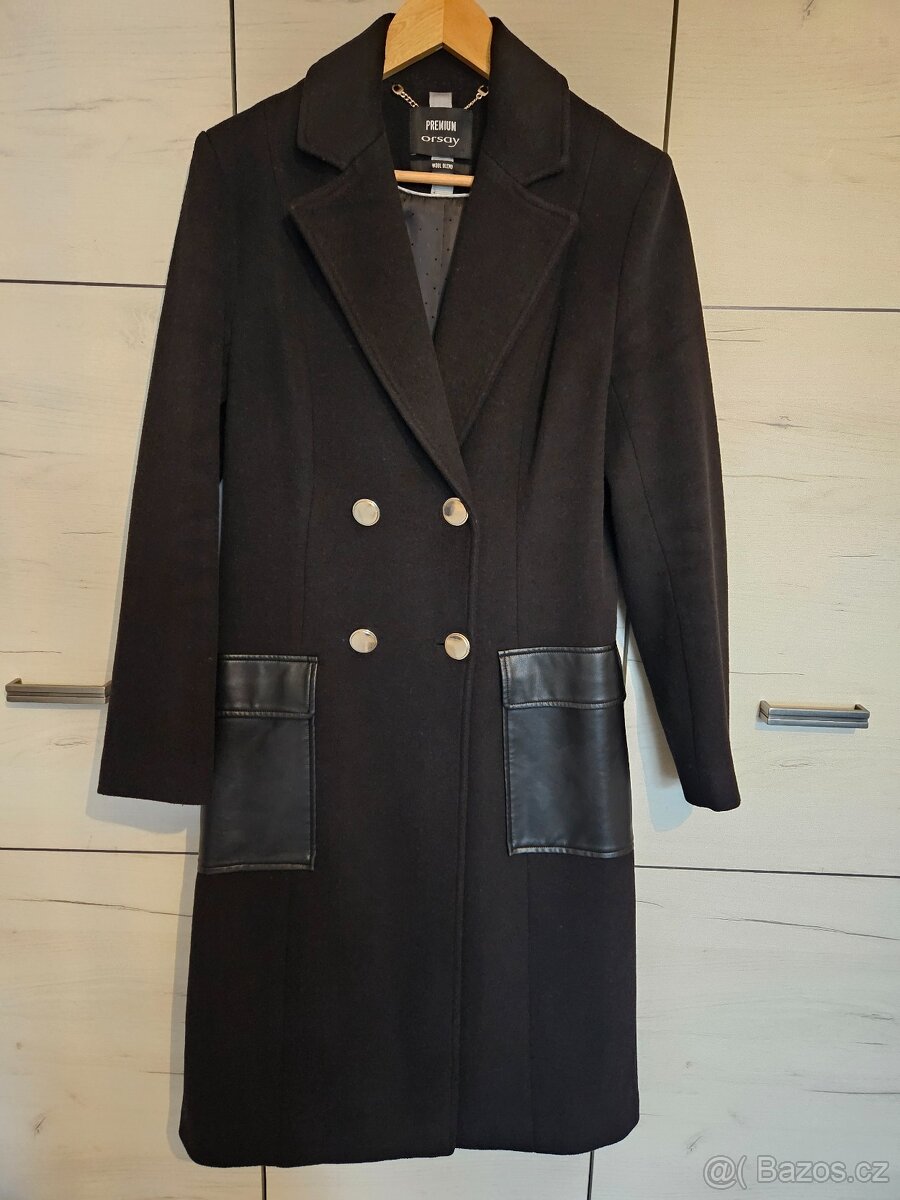 Vlněný kabát černý Orsay