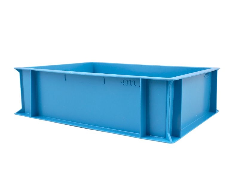 Přepravka euro plná 400x300x118 mm, modrá
