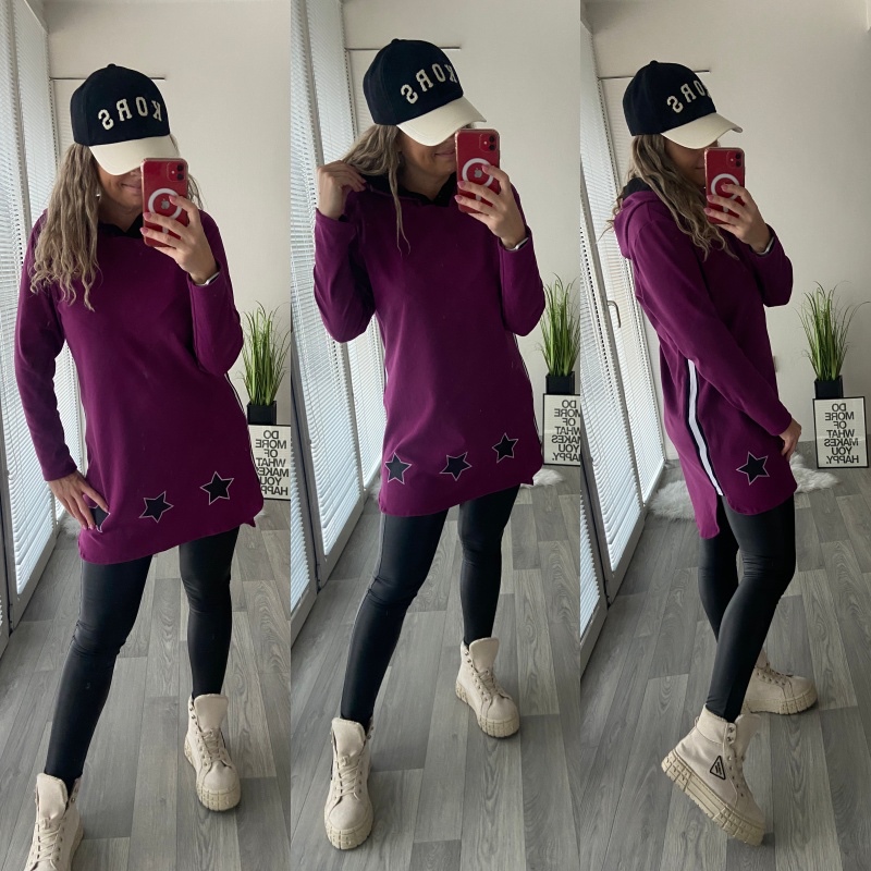 Delší mikina s kapucí