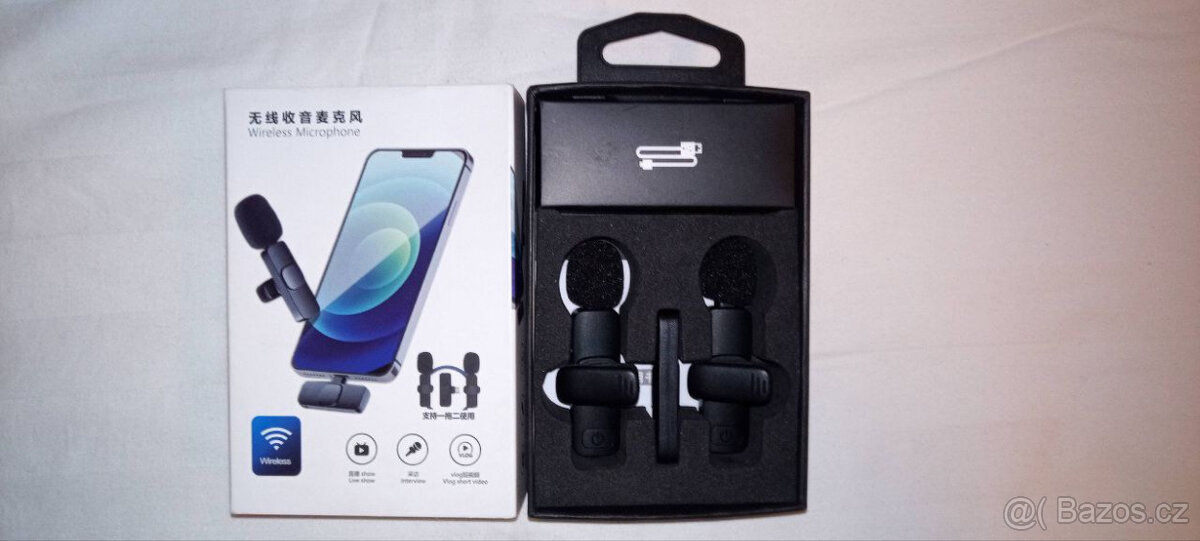 Set bezdrátových klopových mikrofonů pro IPHONE